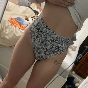 High waisted snake print swim bottom